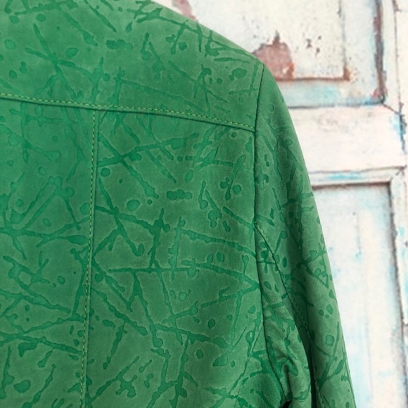 Vintage Fog City Green Suede Moto Jacket Women’s 8 - Picture 7 of 8